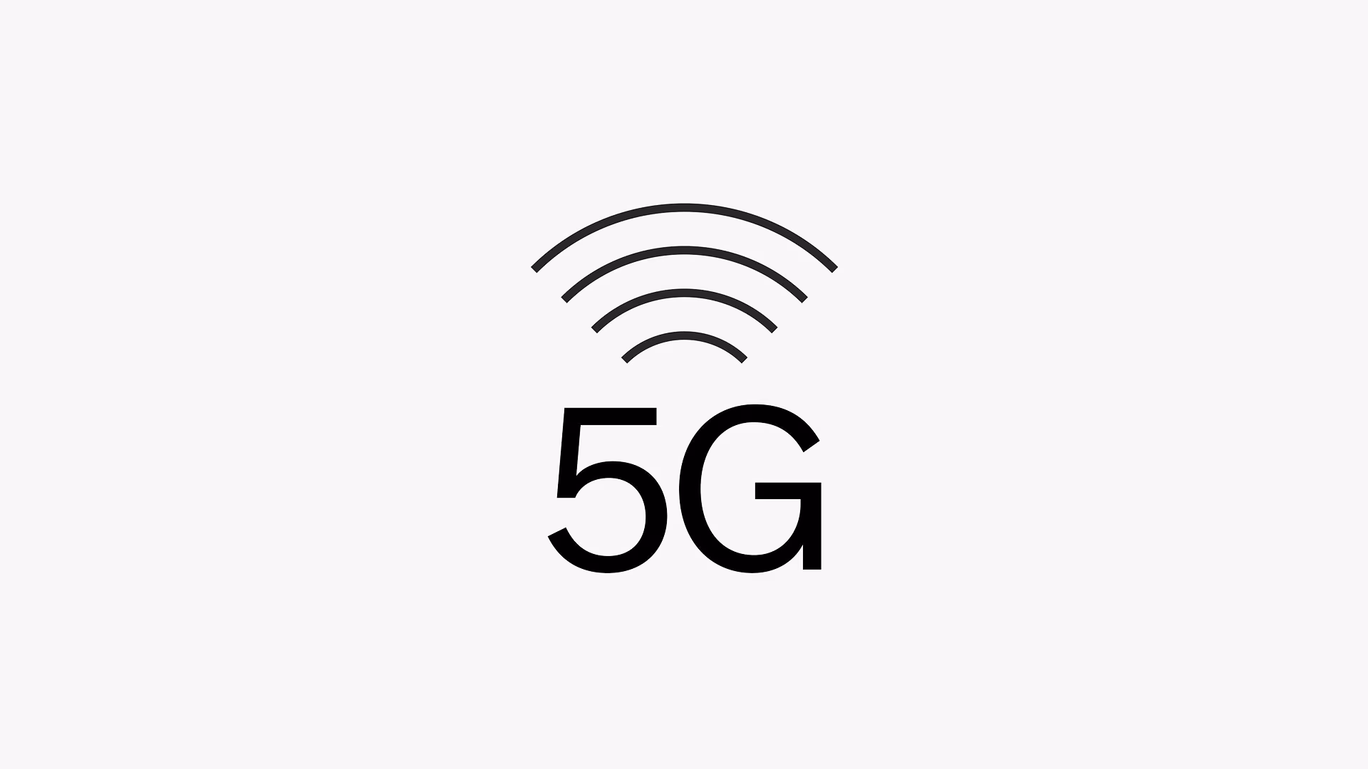 Значок подключения 5G с сигнальными волнами над текстом «5G».