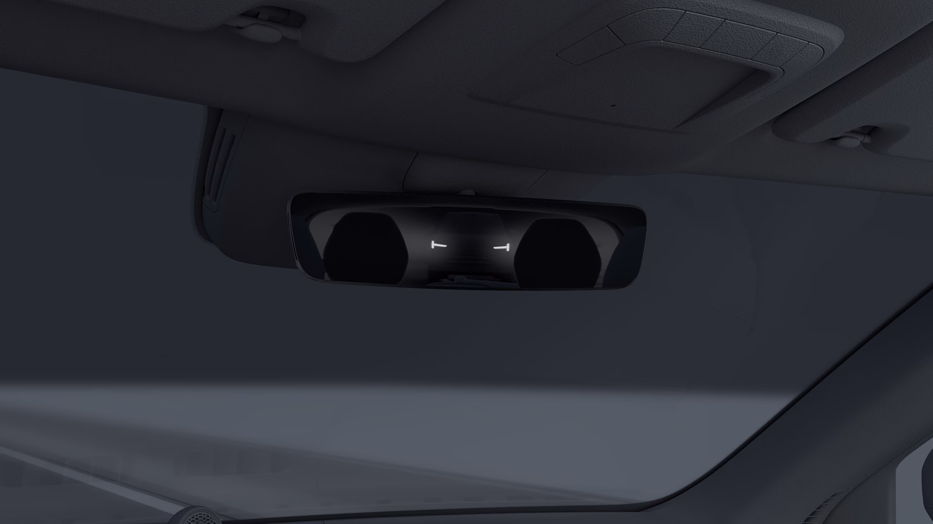 Внутреннее зеркало заднего вида Volvo с подсветкой указателей полосы движения.