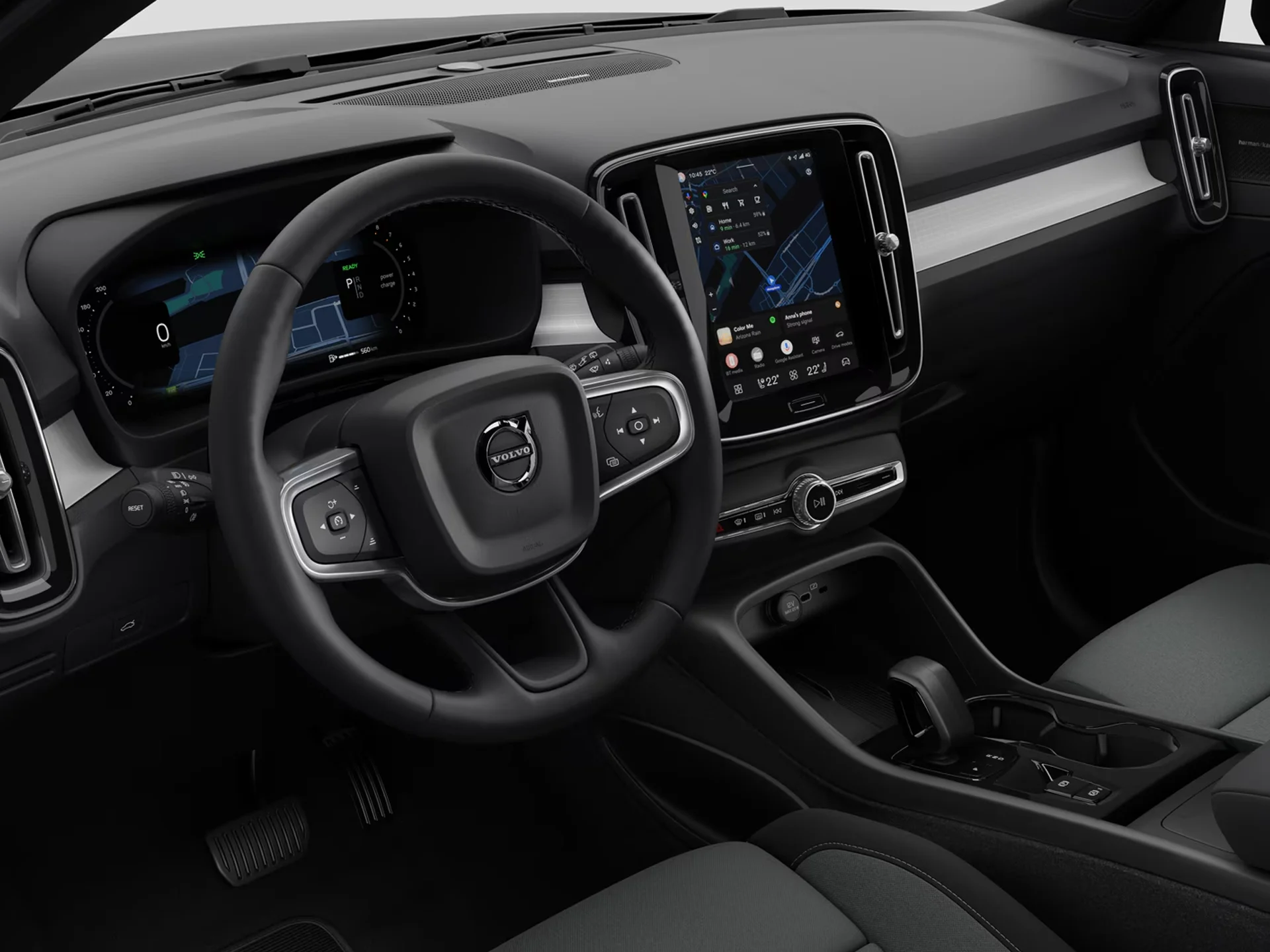 Салон мягкого гибрида Volvo XC40 Чёрная серия.