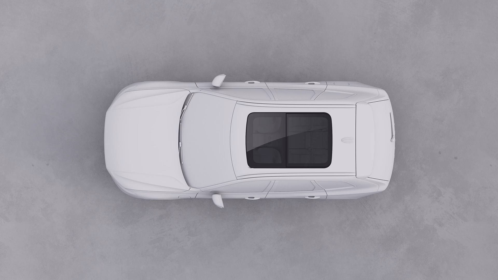 Панорамный люк на крыше автомобиля Volvo. Вид сверху.