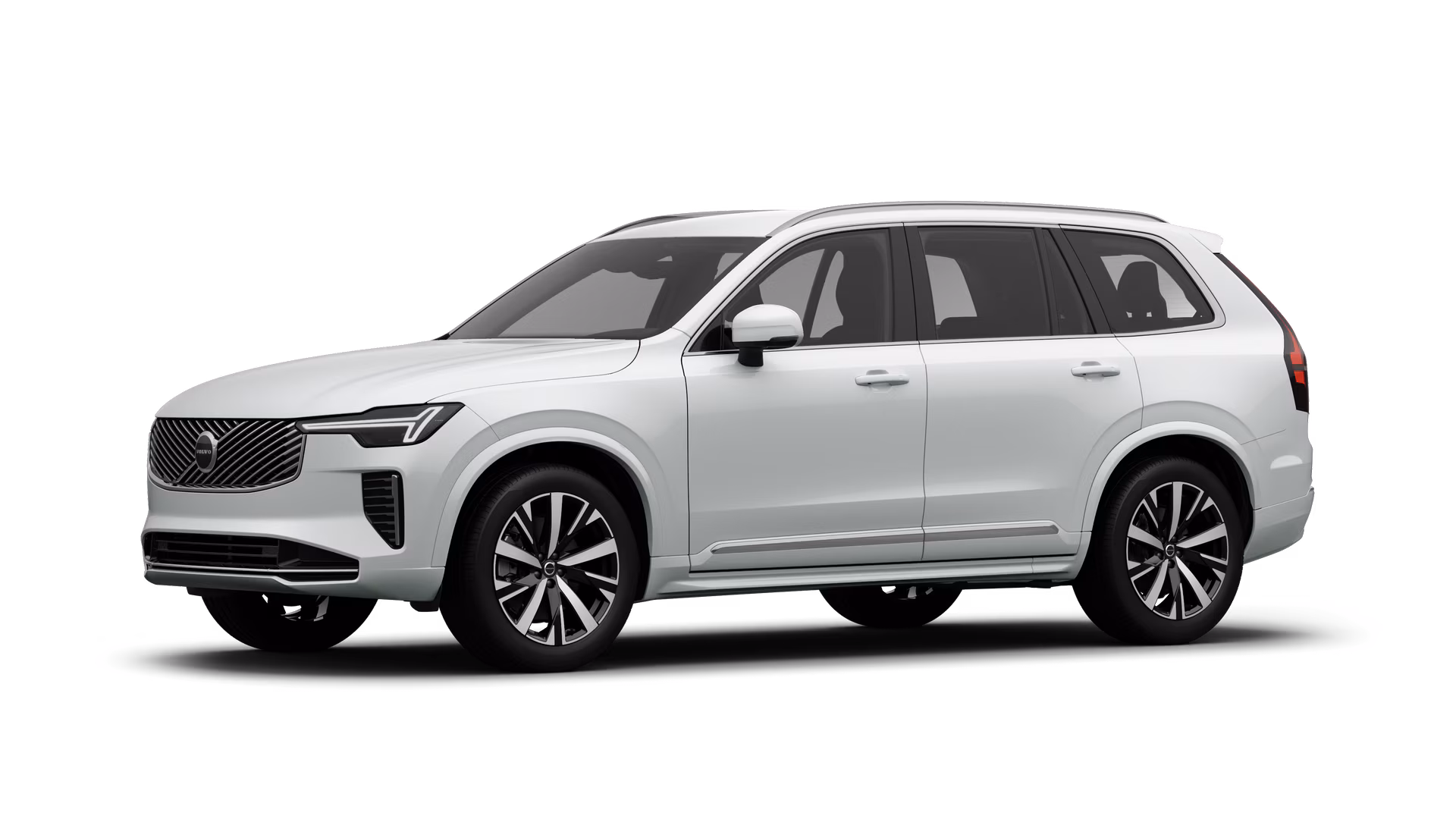 Экстерьер автомобиля Volvo в три четверти, однотонный студийный фон.
