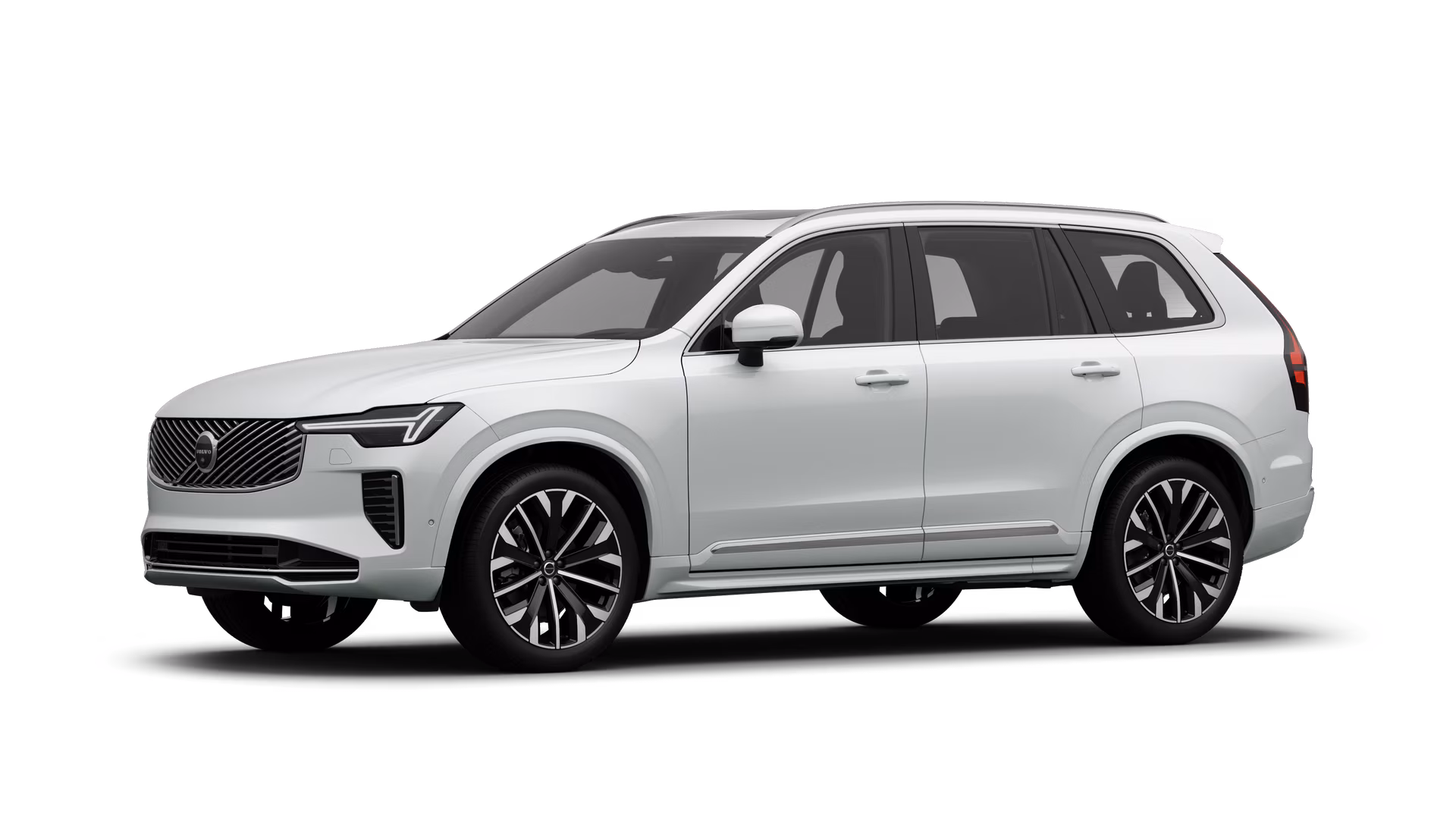 Экстерьер автомобиля Volvo в три четверти, однотонный студийный фон.