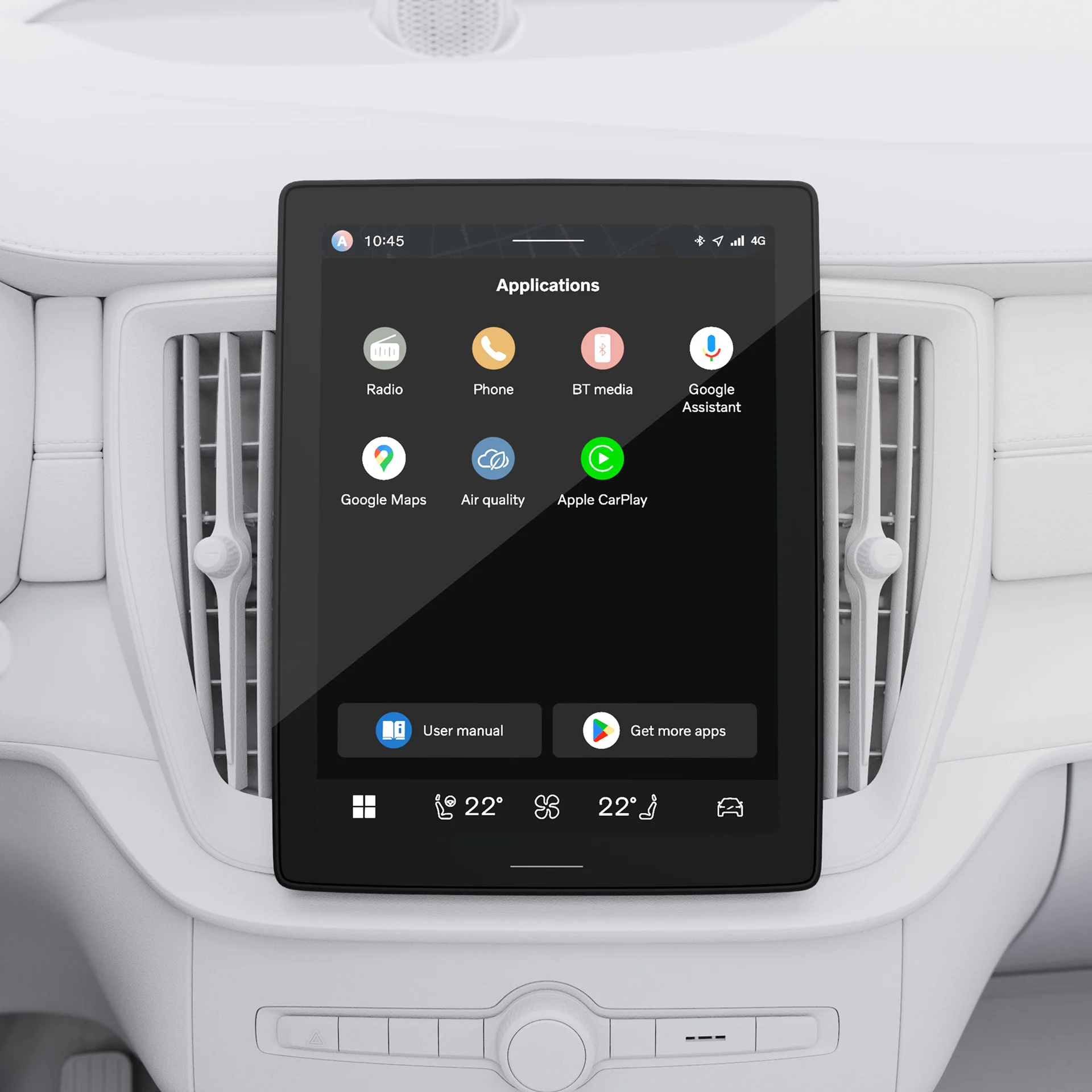 Иллюстрация автомобиля Volvo на парковке со значком облака, обозначающим беспроводные обновления.